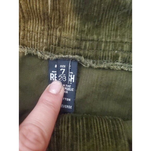 Rewash Belted Mini Skirt Corduroy Hunter Green Size 7/28 - Picture 5 of 5